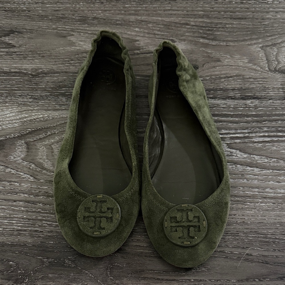Tory Burch Olive Green Flats